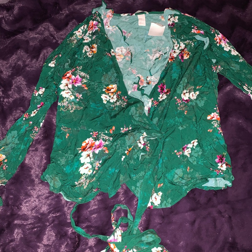 NWT green shirt with floral